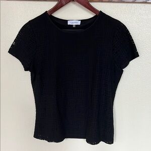 Calvin Klein Women's Black Textured Top